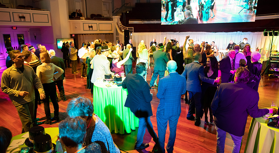 A New Years Eve party on the Palladium stage.